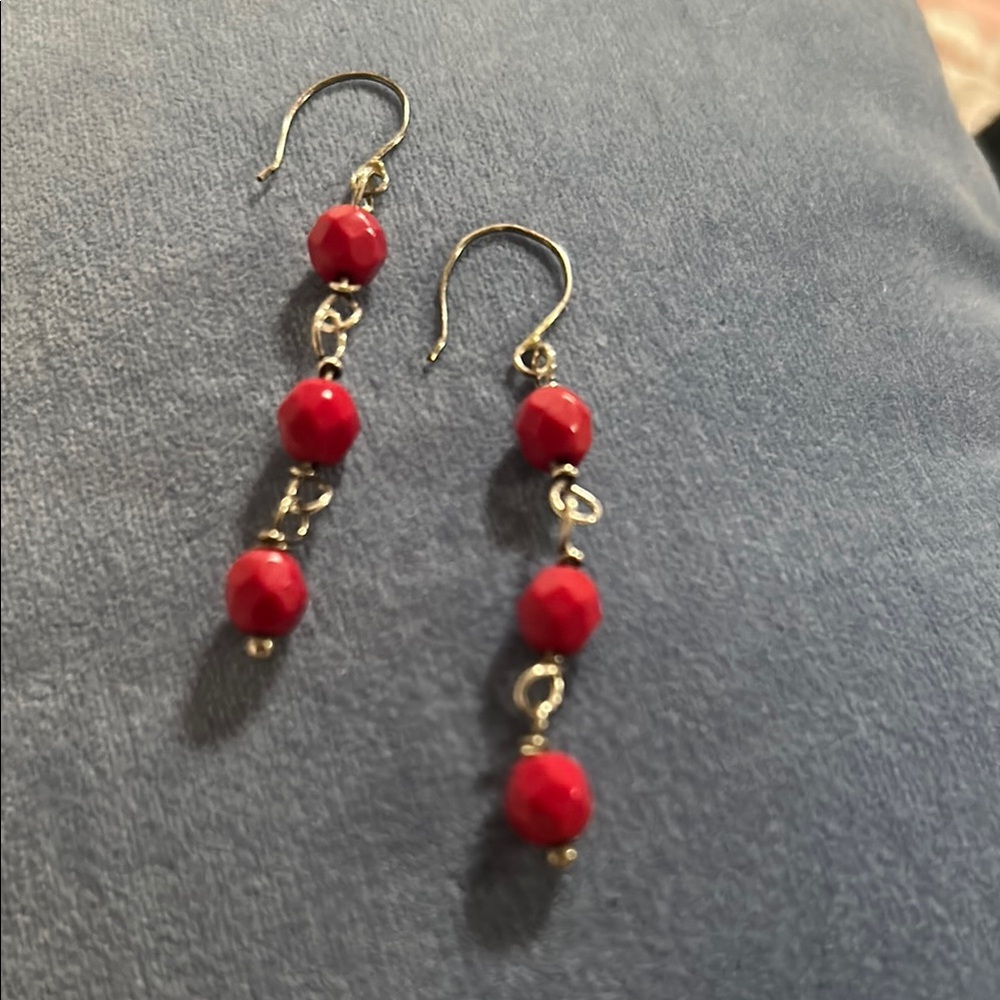 Red Bead Earrings
